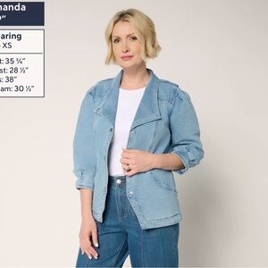 LOGO by Lori Goldstein Light Blue Jean Jacket